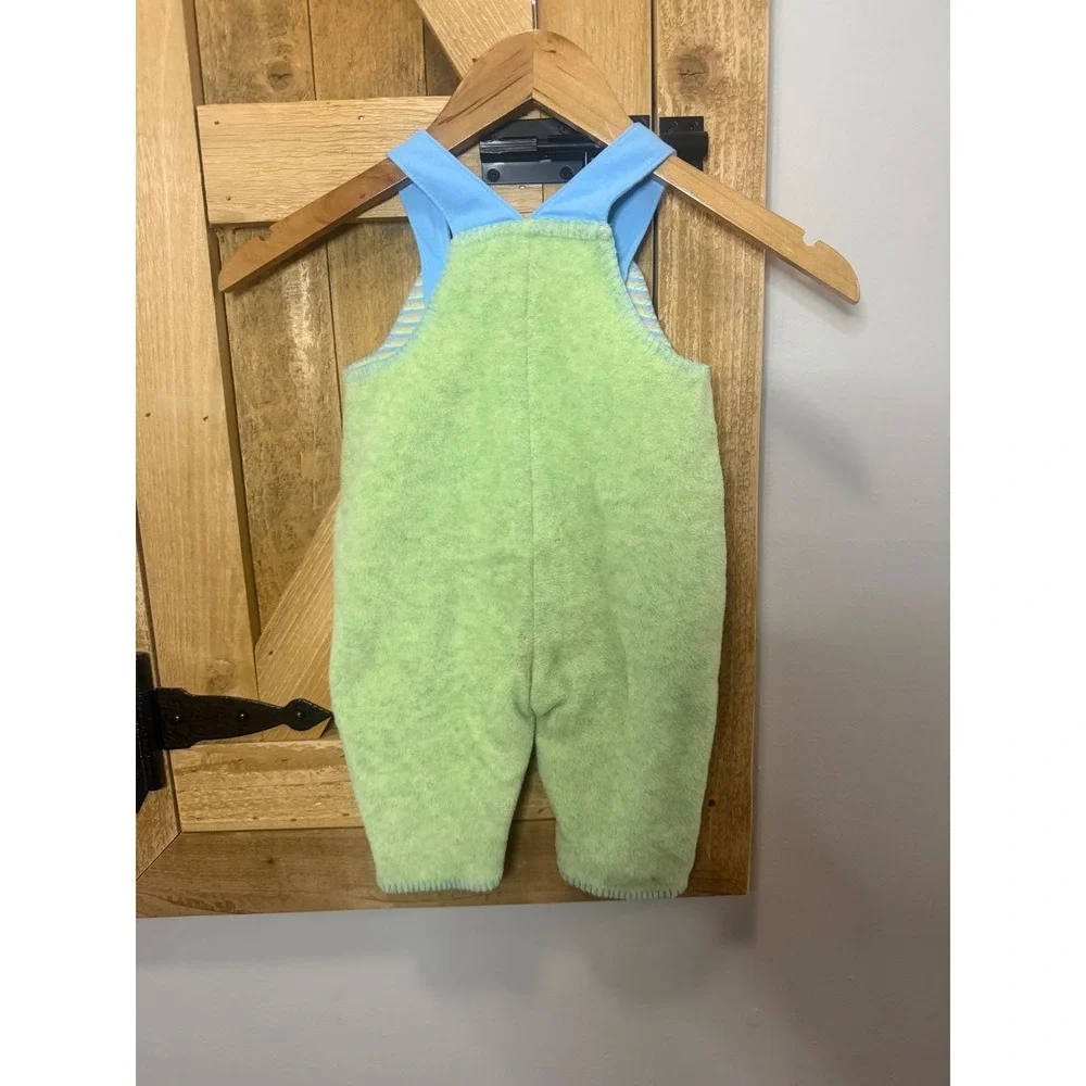 Vintage Carters Baby Yoko Ono Lennon Fleece Overalls Green Jungle 6-9M 2002